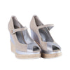 Secondhand Hogan Linen & Silver Wedge Espadrilles -'10s