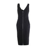 Secondhand Victoria Beckham Draped-Neck Black Stretch-Jersey Zip-Back Midi Dress – ’10s