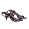 Secondhand Gucci Leather Colorblock Pattern T-Strap Sandals- '10s