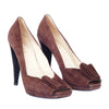 Secondhand Prada Suede Ruffle Embellishment Pumps - '00s