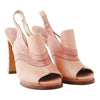 second hand Chloé Pink Leather Heeled Slingback Sandals