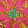 Secondhand Hermès “Grande Tenue” Pink, Grey & Green Silk Gavroche 45 Scarf By Henri D’origny