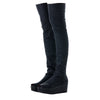 SECOND HAND Rick Owens Thigh-High Leather Wedge Boots