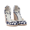 Secondhand Miu Miu Polka-Dot Canvas Espadrille Wedges - ’10s