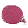 Chanel CC Quilted Lambskin Zip Around Coin Pouch with Chain Secondhand