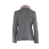 Secondhand Weber Grey Virgin Wool & Cashmere Rabbit Fur Trim Tailored Blazer - '00s