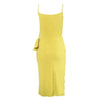 Secondhand Anna Molinari Lime Yellow Draped Midi Dress - '00s