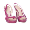 Secondhand Casadei Fuchsia Leather Platform Slingback Sandals - '10s