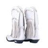 Secondhand Philipp Plein White Leather Fringe Cowboy Boots - '20s