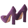 Secondhand Prada Purple Suede Platform Pumps with Block Heel - '10s