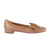 Secondhand Miu Miu Nude Patent Leather Flats with Ruffle Detailing - '10s