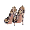 Secondhand Casadei Python Peep Toe Platform Pumps - '10s