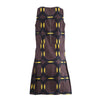 Secondhand Marni Sleeveless Dress Featuring Brown and Yellow Geometric Circle Pattern - '10s