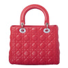 Secondhand Christian Dior Lady Dior Medium Bag Red Lambskin Cannage - '10s