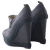 Secondhand Christian Louboutin canvas wedge espadrille sandals - '10s