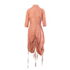 Secondhand Jean Paul Gaultier Femme Peach Ruched Linen Dress - '00s