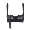 Secondhand Dolce & Gabbana Black Lace Logo-Band Bustier Bra Top