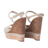 Secondhand Gucci Suede & Guccissima Cork Hollie Wedge Sandals - '10s