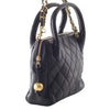 Secondhand Chanel black lambskin top handle bag - '90s