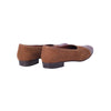Secondhand Prada Brown Leather Ballet Flats With Croc-Effect Toe -'80s