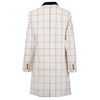 Secondhand Alberto Biani White Grid Coat with Black Collar - '10s