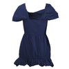 Secondhand Prada Mini Blue Dress with Off-the-Shoulder Neckline and Ruffled Hem- '10s