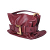 second hand Balmain Medium Anthem Leather Shoulder Bag Burgundy