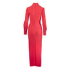 Secondhand Alessandra Rich Coral Red Embellished Shoulder Maxi Dress - '20s