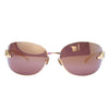 Secondhand Cartier Panthère Rimless Sunglasses in Gold with Burgundy Gradient Lenses and Case