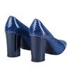 Secondhand Chanel Blue Snake-Embossed Leather Heels - '10s