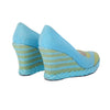 Secondhand Roberta Di Camerino Striped Wedge Pumps -'80s