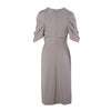second hand Prada Grey Ruched Sleeve Draped Midi Dress