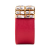 Secondhand Prada Crystal Saffiano Leather Cuff Bracelet - '10s