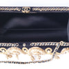Secondhand Chanel Black Velvet Gold Embroidered Clutch – '10s