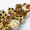 Secondhand Bulgari Gold, Coral, Onyx & White Agate Earrings - '90s