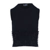 Secondhand Gianni Versace Black Sleeveless Embellished Knit Top - '90s