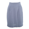 Secondhand Gucci Vintage Navy & White Micro-Check High-Waist Midi Skirt - '90s