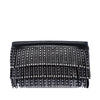 Prada Crystal Embellished Leather Fringe Clutch Secondhand