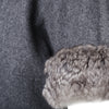 Secondhand Collection Privée Gray Wool Blend Dress With a Faux Fur Collar And Cuff - '00s