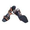 Secondhand Gucci Leather Colorblock Pattern T-Strap Sandals- '10s