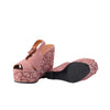 second hand Castañer Pink Suede Espadrille Wedge Sandals with Floral