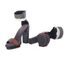 Secondhand Brunello Cucinelli Green Brown Colorblock Platform Sandal - '20s