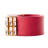 Secondhand Prada Crystal Saffiano Leather Cuff Bracelet - '10s