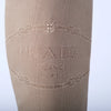 Secondhand Prada Beige Canvas & Camel Leather Logo Riding Boots - '00s