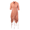 Secondhand Jean Paul Gaultier Femme Peach Ruched Linen Dress - '00s
