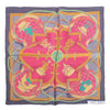 Secondhand Hermès “Grande Tenue” Pink, Grey & Green Silk Gavroche 45 Scarf By Henri D’origny