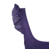 Secondhand Miu Miu Long Purple Sleeveless Dress with Ruffle Straps and Tiered Pleated Skirt - '10s