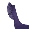 Secondhand Miu Miu Long Purple Sleeveless Dress with Ruffle Straps and Tiered Pleated Skirt - '10s