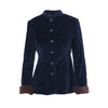 Secondhand Blumarine Navy Velvet Skirt Suit With Fur Cuffs - '00s