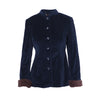 Secondhand Blumarine Navy Velvet Skirt Suit With Fur Cuffs
